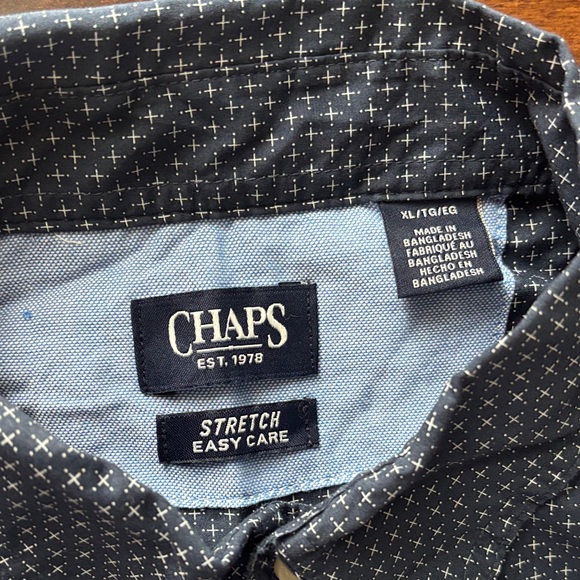 Chaps Navy Polka Dot Button-Down Shirt - Picture 2 of 7
